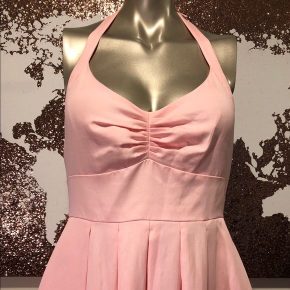 J.Crew Light Pink Halter Flare Dress. Size 2 - Picture 3 of 7
